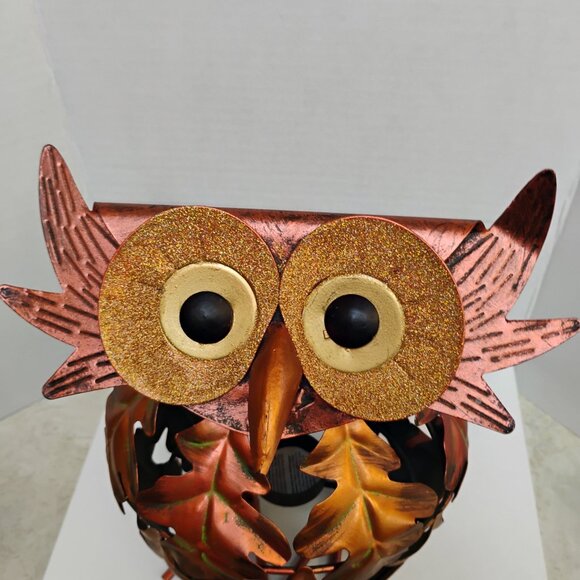 Pier 1 Owl Metal Tealight Candle/Lantern Holder Body Cooper/Gold Mate Finish - Picture 2 of 4